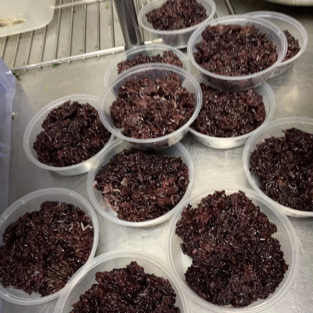 Purple glutinous sticky rice, a Burmese dessert
